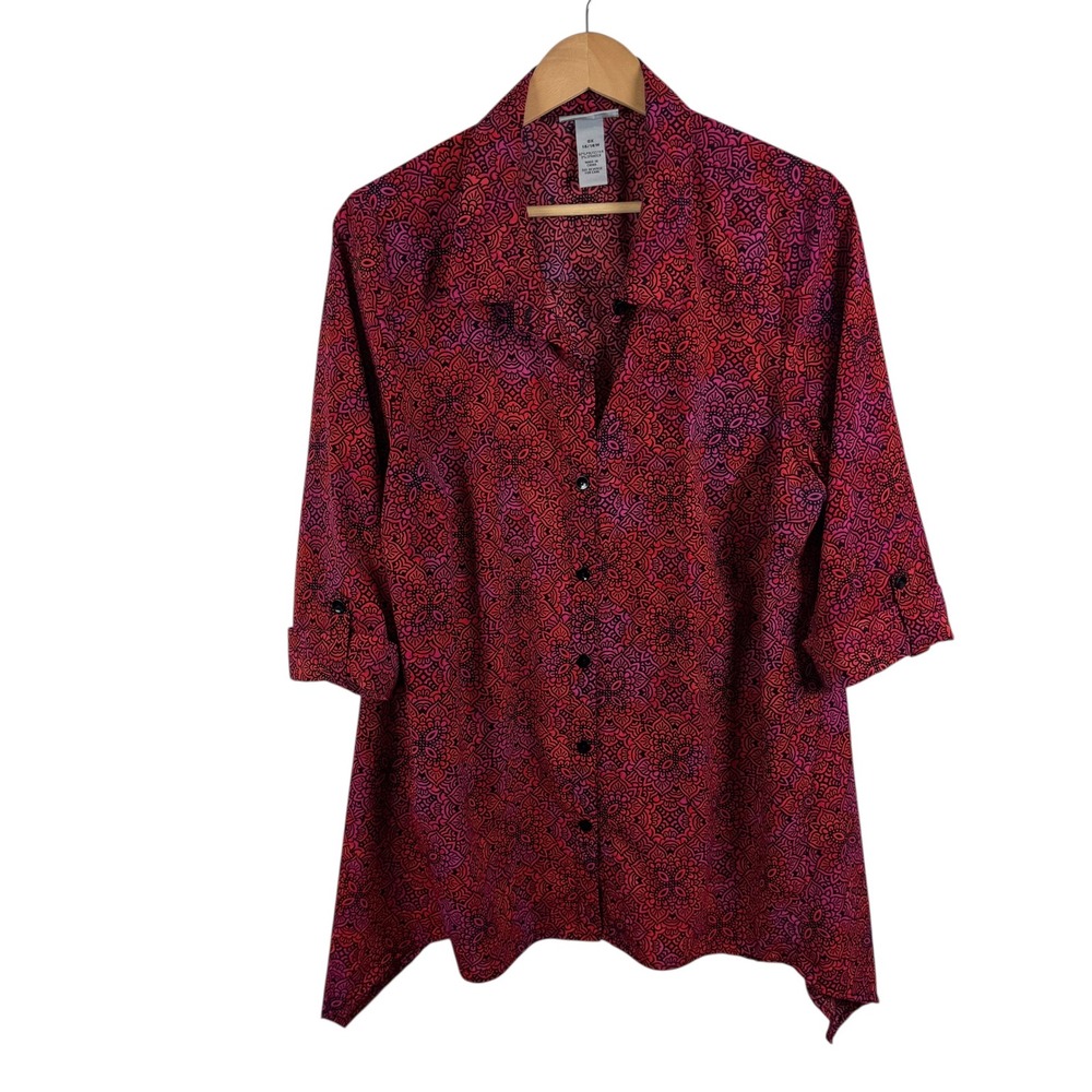 Catherines Button Down Tunic Top Size 0X (14/16W)… - image 1